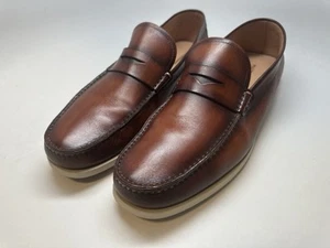 Mocassini Magnanni Laguna Penny uomo 15 M marrone cognac eleganti scarpe casual - Foto 1 di 6