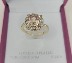 Sparkle Allure 14kt Gold Plated Ring Cubic Zirconia Size 8 - Picture 1 of 11