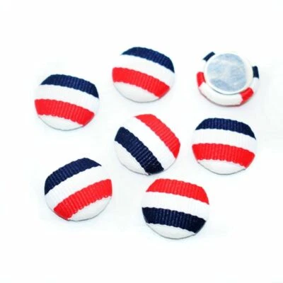 50pcs/lot Jacquard Flag Covered Buttons 18mm Round Flat Backs Button Sewing Craf - Image 1 of 4