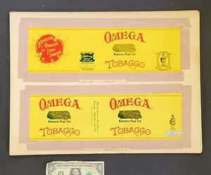 1960s Omega Tobacco Tins Flat Design Sample From Printing Co Vintage Advertising - Picture 1 of 6