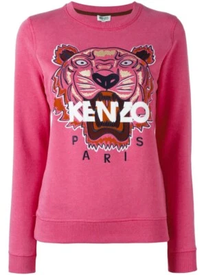 Sudadera "Nueva" KENZO Bordada 'Tigre' Rosa EE. UU. Talla: L Foto 1 de 4