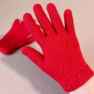 Guantes de moda para mujer Angora rojos cálidos y suaves de colección Haet Bal hechos en Corea - Imagen 1 de 4