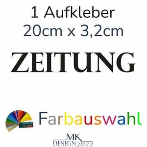 Zeitung Aufkleber Schriftzug für Zeitungsrolle Wandablage Briefkasten 20cm - Bild 1 von 14