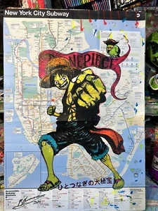 One Piece  Japanese manga Made On Original New York Subway Map Hand Made - Picture 1 of 12