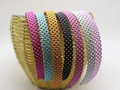 8 Mixed Color Pearly Luster Plastic Alice Hair Band Headband 15mm Hair Accessory