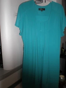 VESTIDO COLECCIÓN ABS PARA MUJER TALLA S VESTIDO CAMISA COLOR VERDE AZULADO VESTIDO TÚNICA SUAVE - Imagen 1 de 4