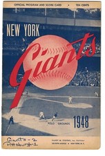 1948 Pittsburgh Pirates (Ralph Kiner 2 Hits, RBI) at New York Giants Program EX