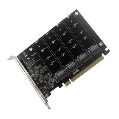 1PCS PCI-E Signal Split Array Card PH44 4 Disk Supports SSD/M NEW - Image 1 of 2
