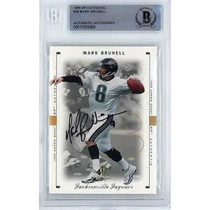 1999 Upper Deck SP #38 Mark Brunell Signed Card AUTO Beckett Slabbed Jaguars - Picture 1 of 5