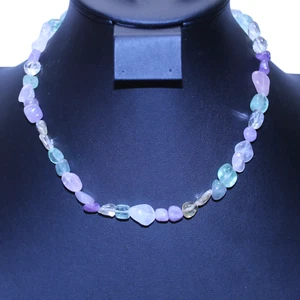 Collar Piedra Natural Cuarzo Amatista Prehnita Cuarzo Rosa - Imagen 1 de 6