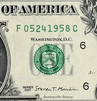 May 24th, 1958 Birthday Anniversary Dollar Fancy Serial Number F 05241958 C - Image 1 of 3