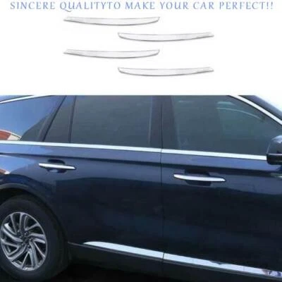 Cubierta de manija de puerta exterior de acero cromado para Lincoln Aviator 2020-2025 4 piezas Foto 1 de 4