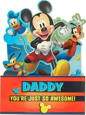 Disney Pop Up 3D Pop Up Mickey Mouse Daddy Birthday Card - Image 1 of 4