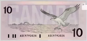 1989 Bank of Canada $10 Banknote - UNC - SN: ADE9792024 - Picture 1 of 2