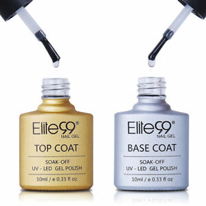 Elite99 Gel Nail Polish No Wipe Top Coat Base Coat Foundation Primer UV LED 10ML