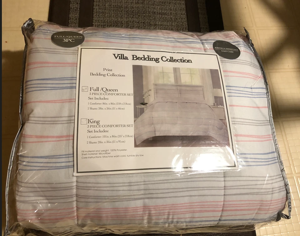 VILLA Bedding Collection FULL/QUEEN - 1 comforter & 2 queen size shams  NEW! - Image 1 of 4