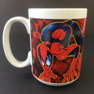 Marvel Spiderman Coffee Mug Tea Cup 2004 4" Red Blue White Sherwood Spider Man - Picture 1 of 7