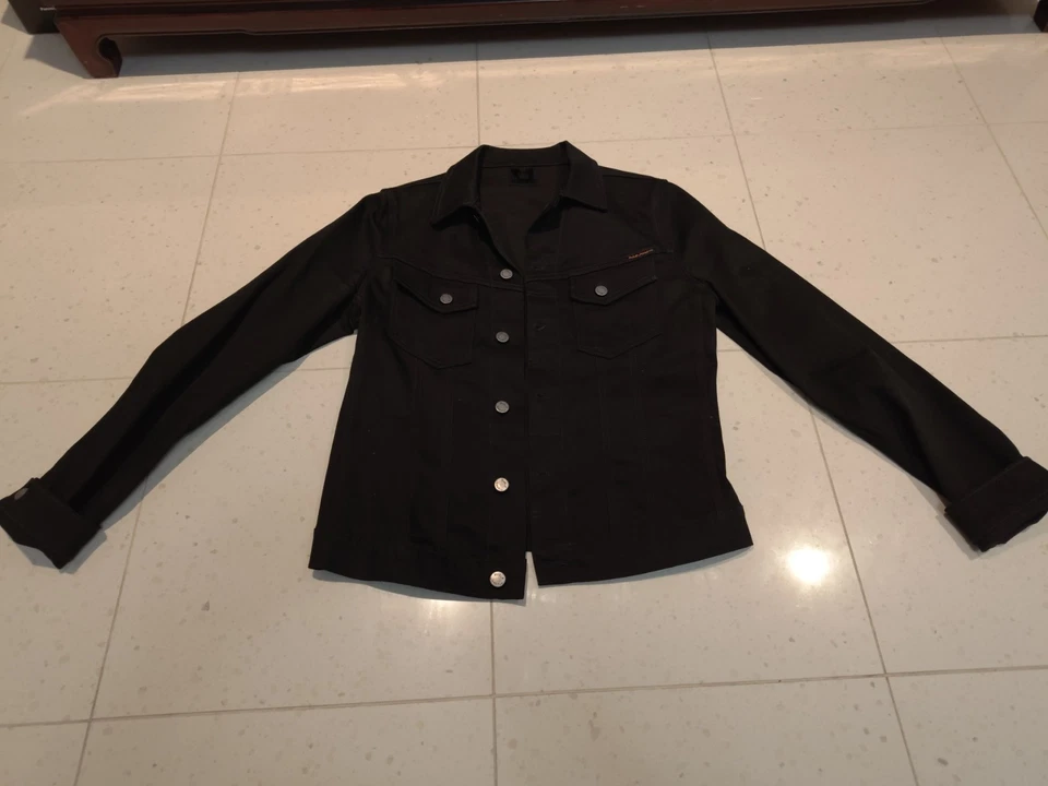 Nudie Jeans Billy Dry Cold Black Denim Jacket Medium - image 1 of 4