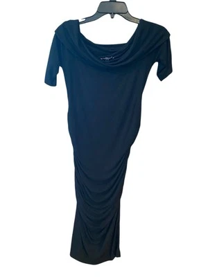 Isabella Oliver Sz 2 Black Maternity Elegant Evening Cowl Neck Maxi Dress - Image 1 of 4