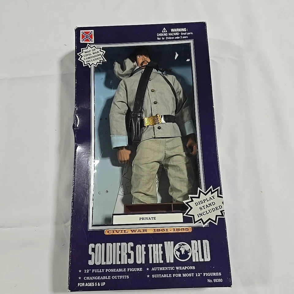 Figura Soldados de la Guerra Civil Mundial Privada Confederada 12" 1999 Foto 1 de 4