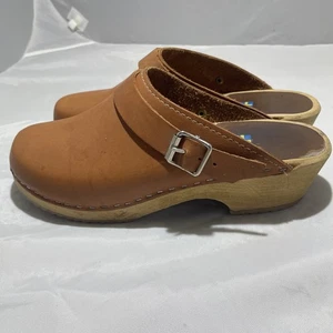 Mia Alma Clog Free People Cognac Brown Made In Sweden Size 38/ US 7.5-8 - Picture 1 of 11