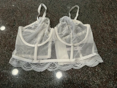 Auden Women's Lace Bralette wire  Adjustable Strap White Size L white - Image 1 of 4