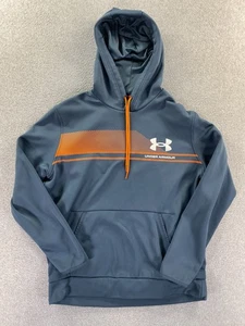 Under Armour Pullover Fleece Hoodie Mens Large Blue Sweatshirt Outdoors Pocket - Picture 1 of 8