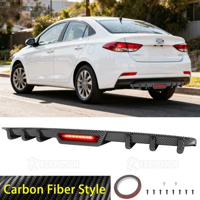 Difusor trasero alerón labios estilo fibra de carbono para Hyundai Accent sedán Foto 1 de 4
