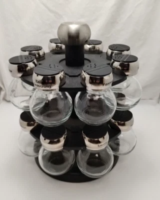 Tarro de especias giratorio estante de almacenamiento soporte para 16 botellas hogar cocina organizador Foto 1 de 4