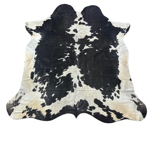 Black & White Cowhide Rug Size: 6.7x6.2 feet D-890 - Picture 1 of 3