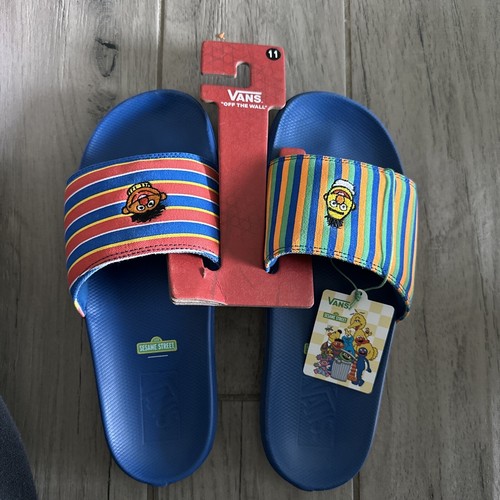 Sandalo blu Vans Sesame Street Bert Ernie Slides La Costa taglia 11