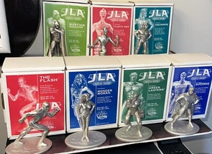 DC Direct JLA Pewter Series Lot of 7 Flash Superman Wonder Woman & More w/Boxes - Picture 1 of 9