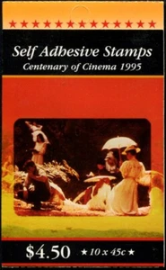 1995 Australia Centenary Of Cinema $4.50 Booklet Of 10 X 45c S/A Stamps Mint - Picture 1 of 2