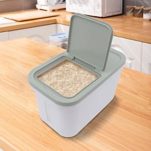 10 Kg Large Plastic Rice Cereal Storage Box Pet Dog Cat Dry Food Container & Cup - Picture 1 of 10