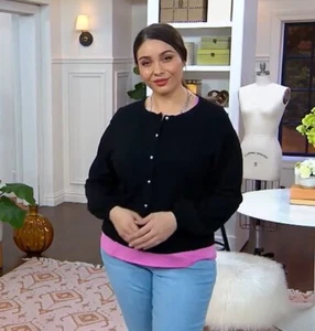 Mädchen mit Kurven Neuheit Pullover Strickjacke schwarz L A551712 - Bild 1 von 6