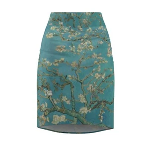 Van Gogh, Almond Blossom, Floral Women's Pencil Skirt (AOP) - Picture 1 of 43