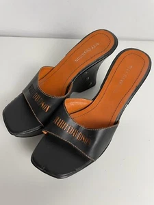 Harley Davidson Slipper Plateau Sandalen Schuhe UK 8 EU 42 schwarz orange 5" Absatz - Bild 1 von 13