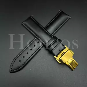 Correa de reloj de cuero negro 18 20 22 mm cierre de liberación rápida se adapta a Casioak EE. UU. - Imagen 1 de 20