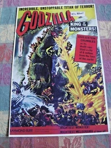 1956 GODZILLA VINTAGE HORROR MOVIE POSTER PRINT 11X17 Raymond Burr - Picture 1 of 1