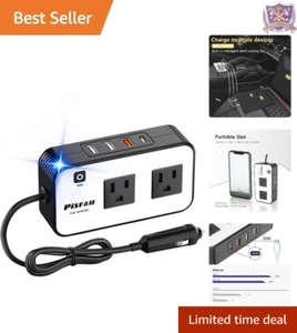 200W Car Power Inverter DC 12V to AC 110V Dual USB Charger for Vehicle Use - Picture 1 of 8