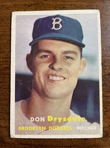 1957 Topps Don Drysdale Rookie #18 Brooklyn Dodgers HOF Pitcher