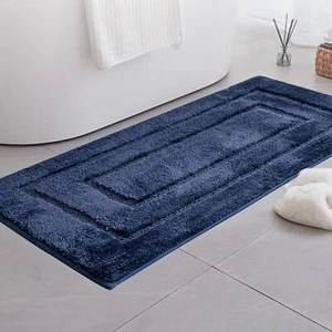 Navy Bathroom Rugs,Non-Slip, Super Soft and Water Absorbent 59" x 24" - Picture 1 of 8
