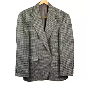 HAGGAR CLOTHING Blazer Mens Size 40S Black Tan Tweed 2 Button Single Vent Church - Picture 1 of 19
