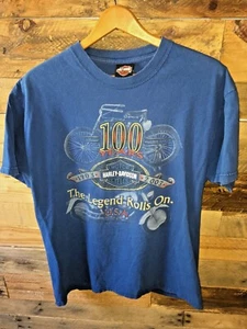 Harley-Davidson Mens Gainesville Florida Short Sleeve T-Shirt Large 100 years - Picture 1 of 8
