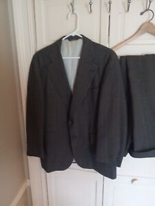 Paul Stuart III Grey Wool Suit Set Jacket 40+41" Pants 34x28 Made in Canada