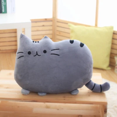 Almofada de pelúcia para gatos dos desenhos animados travesseiro de pelúcia gatinho brinquedo infantil boneca decoração para casa - Imagem 1 de 4