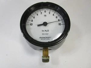 Ashcroft Bellows Gauge -10-0-10 in H2O - Picture 1 of 7