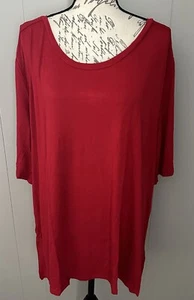 NEW RELEASE Lularoe Boyfriend T 2XL Shirt Top Beautiful Solid Red New - Picture 1 of 4