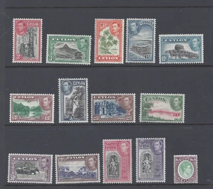 CEYLON GVI 1938-49 14er SATZ POSTFRISCH SG 386c/397a - Bild 1 von 2
