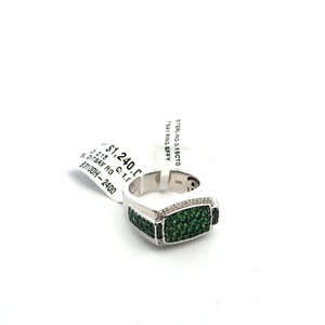 Neu im Karton Effy Sterlingsilber Diamant und Tsavorit Ring Größe 10 $ 1240 Einzelhandel - Bild 1 von 5